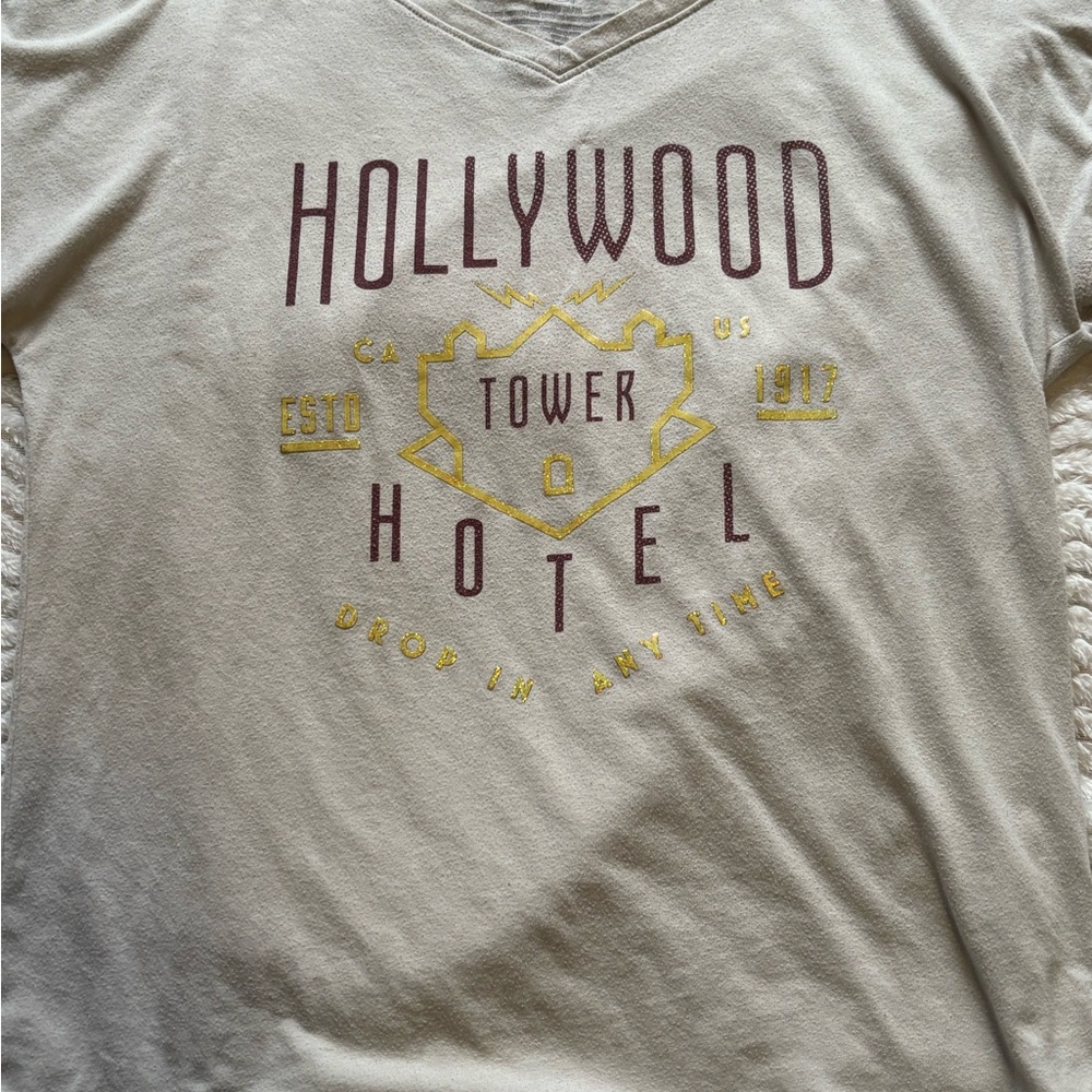 Disney Cream Tee with Maroon and Gold Detail